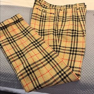 Burberry men’s wool iconic plaid pants